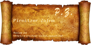 Pirnitzer Zolna névjegykártya
